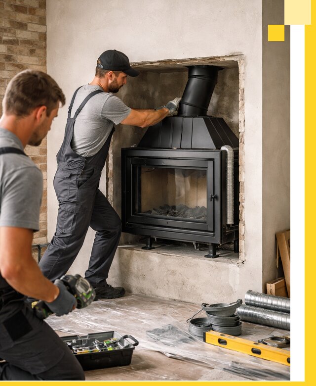 Установка каминных топок в Дагестанских Огнях: монтаж, подключение