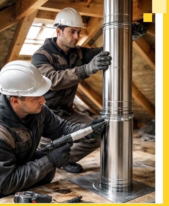 Монтаж дымоходов для каминов в Дагестанских Огнях с гарантией качества