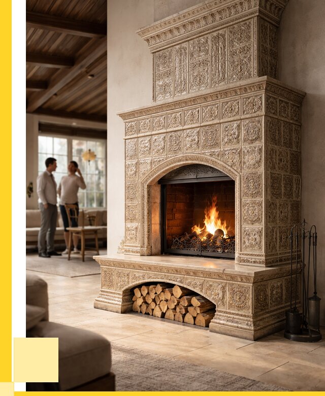 Купить изразцовый камин в Дагестанских Огнях от 258075 р. | ЭриданДгс