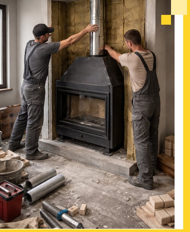 Изготовление и монтаж закрытых каминов в Дагестанских Огнях под ключ
