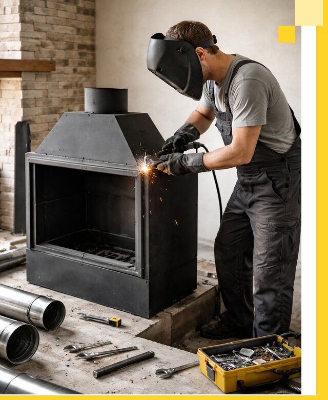 Продажа и установка металлических каминов в Дагестанских Огнях под ключ