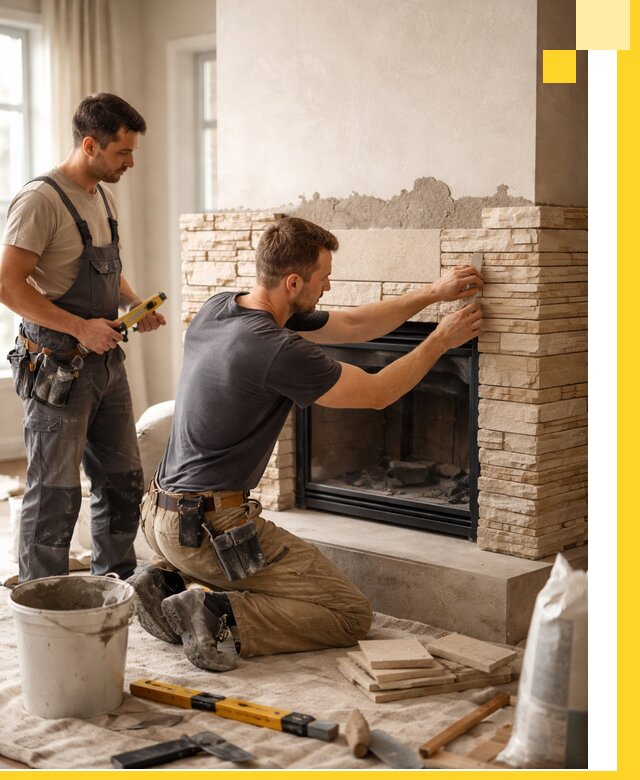 Установка и монтаж каминов для загородного дома в Дагестанских Огнях