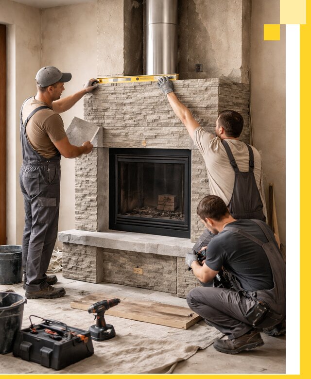 Профессиональный монтаж каминов под ключ в Дагестанских Огнях для дома