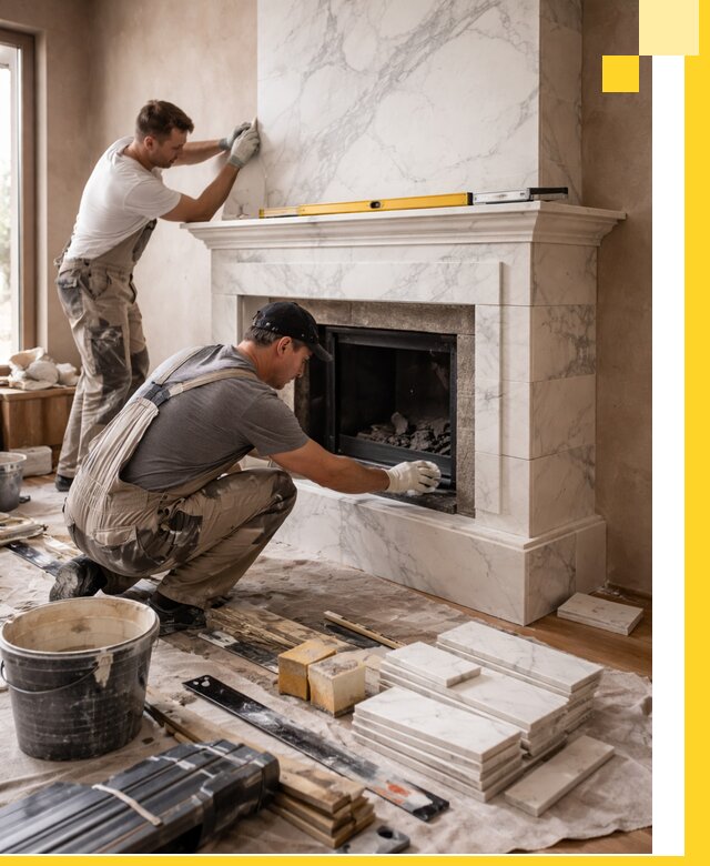 Отделка каминов в Дагестанских Огнях качественные облицовочные работы