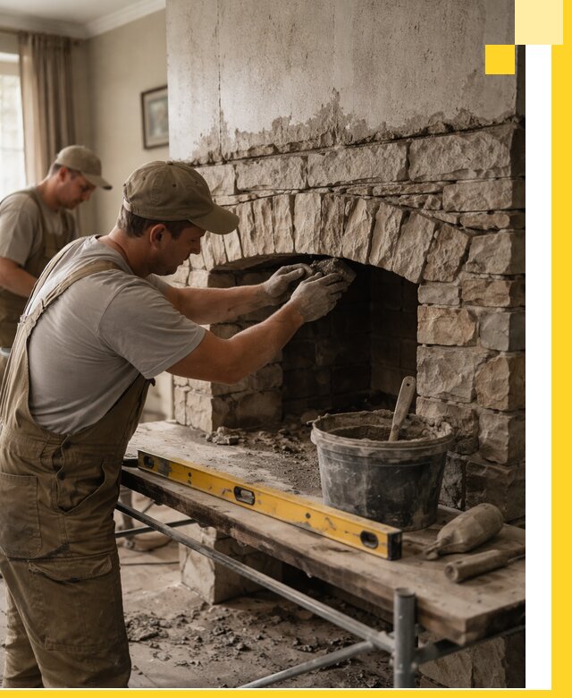 Изготовление каминов под ключ в Дагестанских Огнях, монтаж и отделка