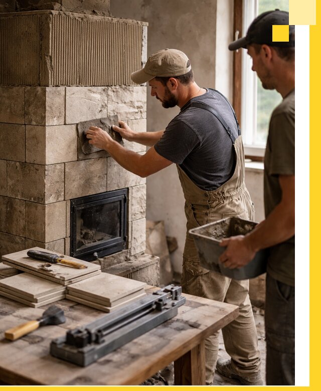 Профессиональная облицовка печей в Дагестанских Огнях: керамика и камень