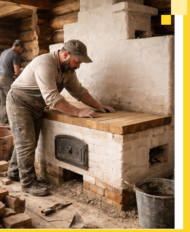 Проектирование и установка русской печи с лежанкой в Дагестанских Огнях