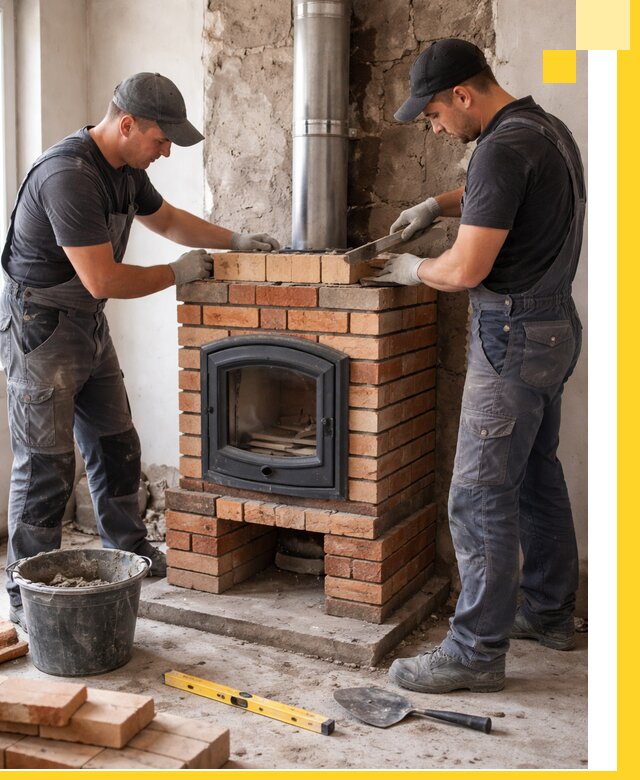 Монтаж печи камина под ключ в Дагестанских Огнях с гарантией и пусконаладкой