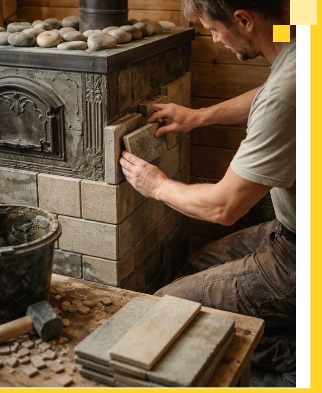 Облицовка банных печей в Дагестанских Огнях профессиональная отделка