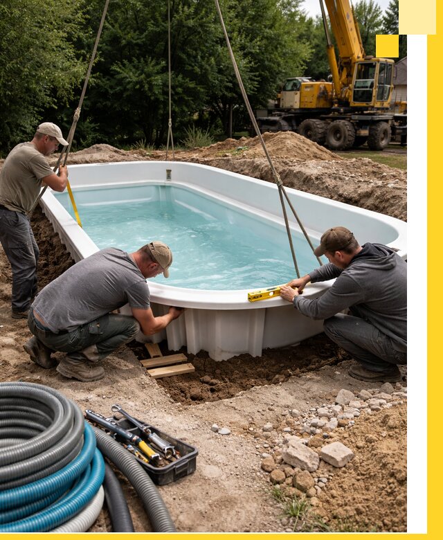 Установка и монтаж композитных бассейнов под ключ в Дагестанских Огнях