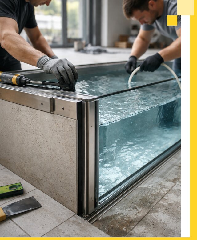 Проектирование и монтаж стеклянных бассейнов в Дагестанских Огнях