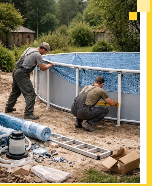 Установка и монтаж каркасных бассейнов в Дагестанских Огнях под ключ