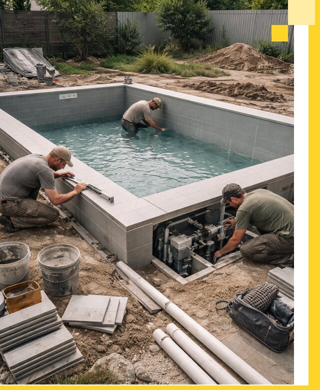 Строительство и монтаж бассейнов для дачи под ключ в Дагестанских Огнях