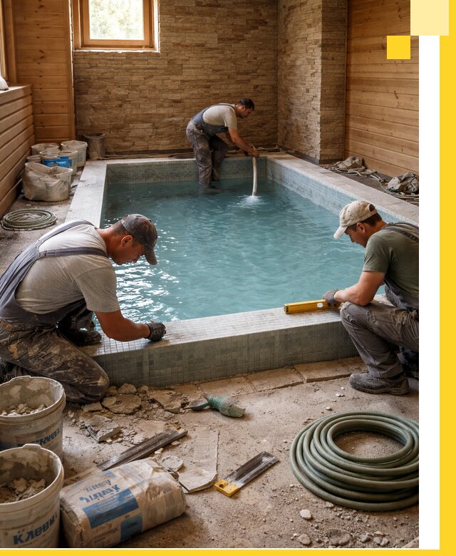 Проектирование и строительство бассейнов для бани в Дагестанских Огнях