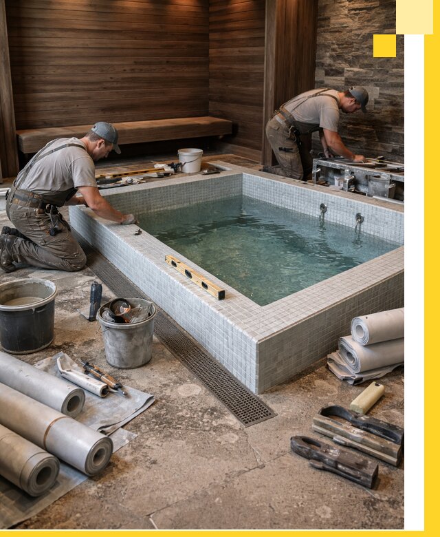 Установка и строительство бассейнов для сауны в Дагестанских Огнях