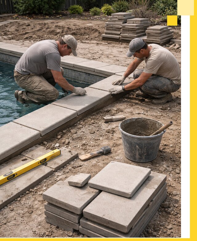 Установка и изготовление копингового камня для бассейнов в Дагестанских Огнях