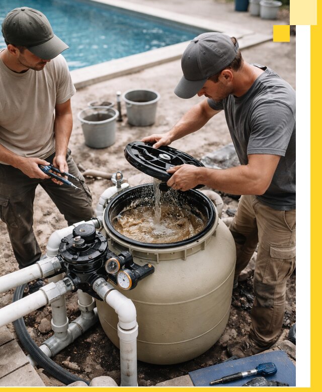 Установка и обслуживание песочных фильтров для бассейнов в Дагестанских Огнях