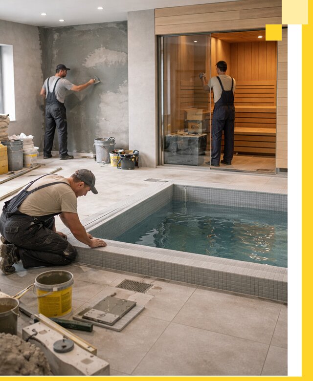 Проектирование и строительство сауны с бассейном в Дагестанских Огнях