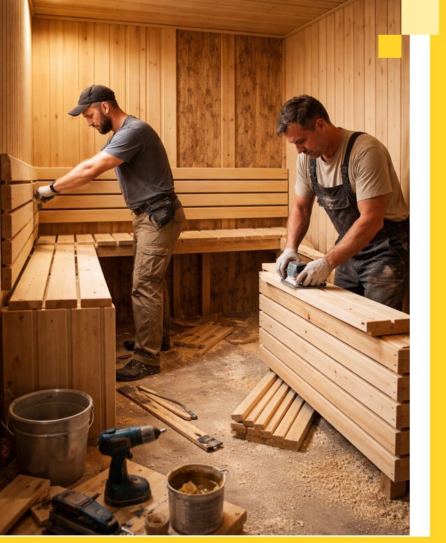 Профессиональный комплексный ремонт саун под ключ в Дагестанских Огнях