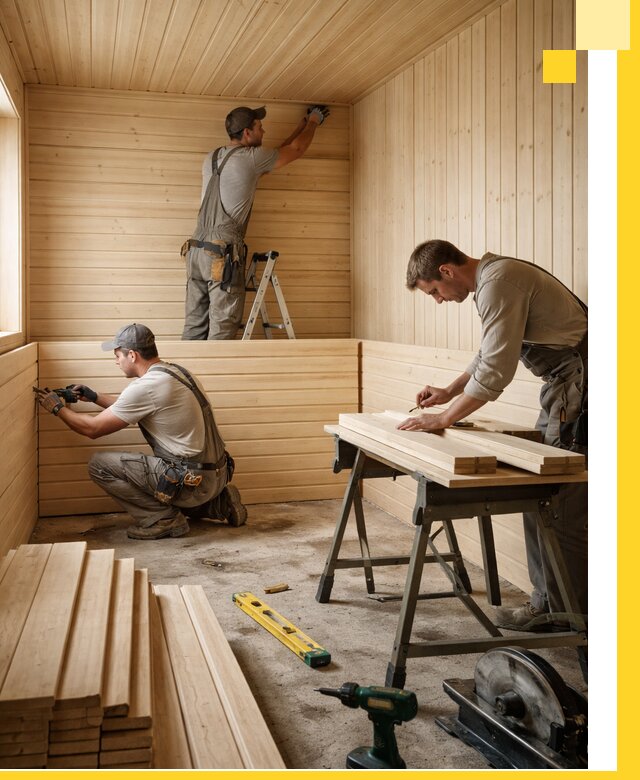 Обшивка саун в Дагестанских Огнях из натуральной древесины под ключ