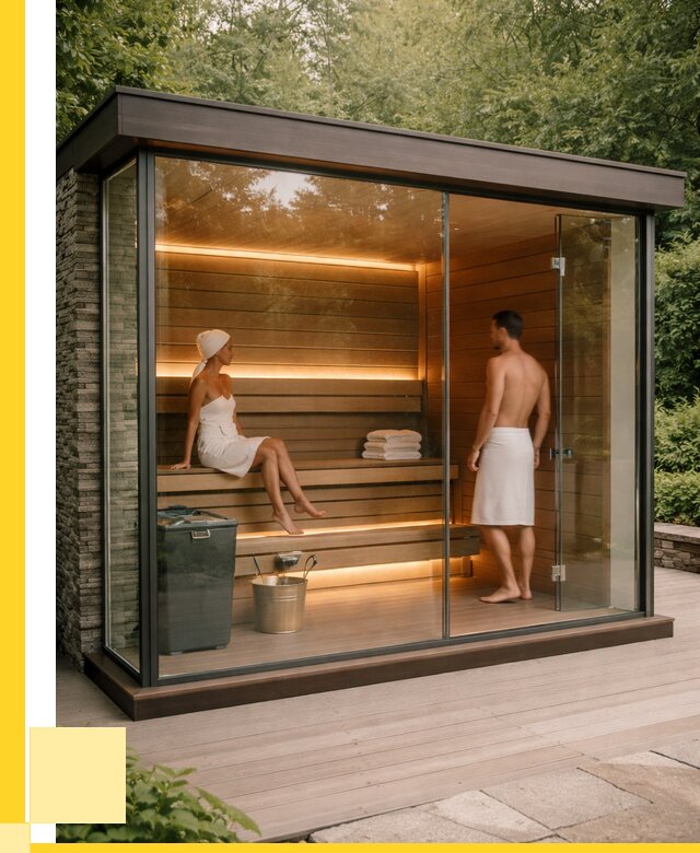 Сауна стеклянная и двери для сауны в Дагестанских Огнях от 258075 р. | ЭриданДгс