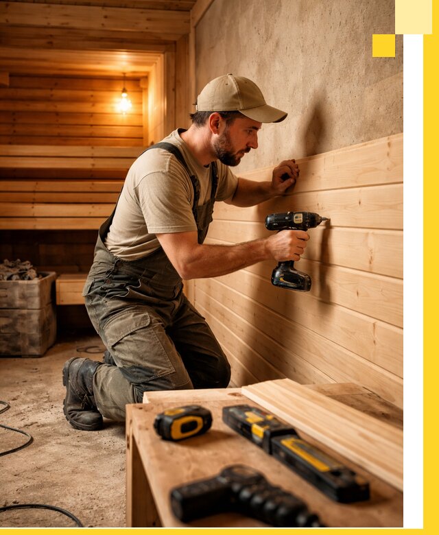 Профессиональная внутренняя отделка бани в Дагестанских Огнях под ключ