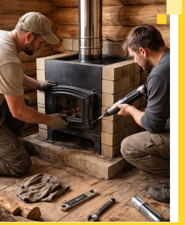 Монтаж и установка печи в бане под ключ с гарантией в Дагестанских Огнях