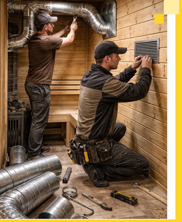 Проектирование и монтаж вентиляции бани в Дагестанских Огнях под ключ