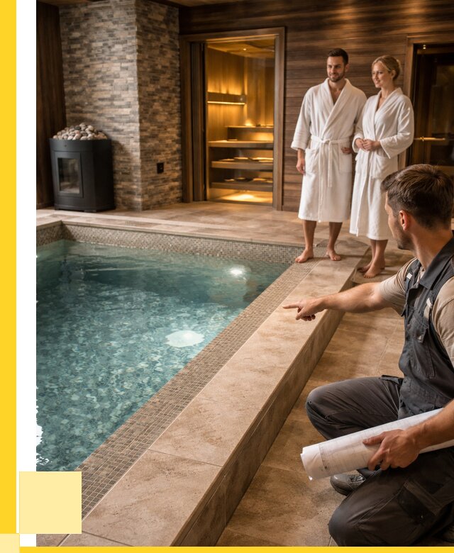 Проект бани с бассейном под ключ в Дагестанских Огнях от 67100 р. | ЭриданДгс