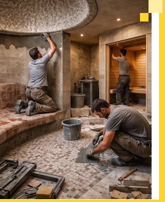 Проект и строительство хамама бани и сауны под ключ в Дагестанских Огнях