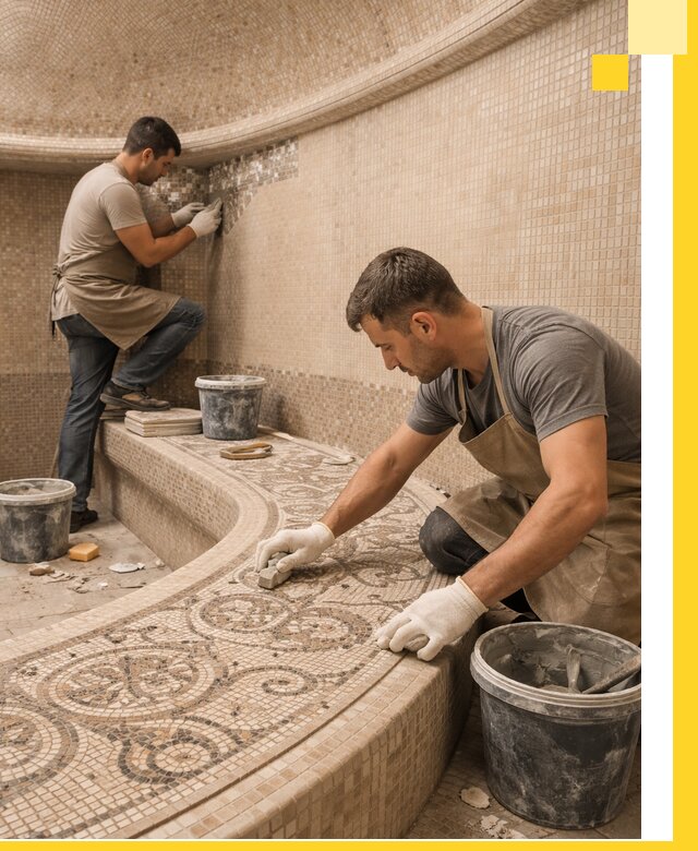 Плитка для хамама в Дагестанских Огнях, укладка, подбор и поставка